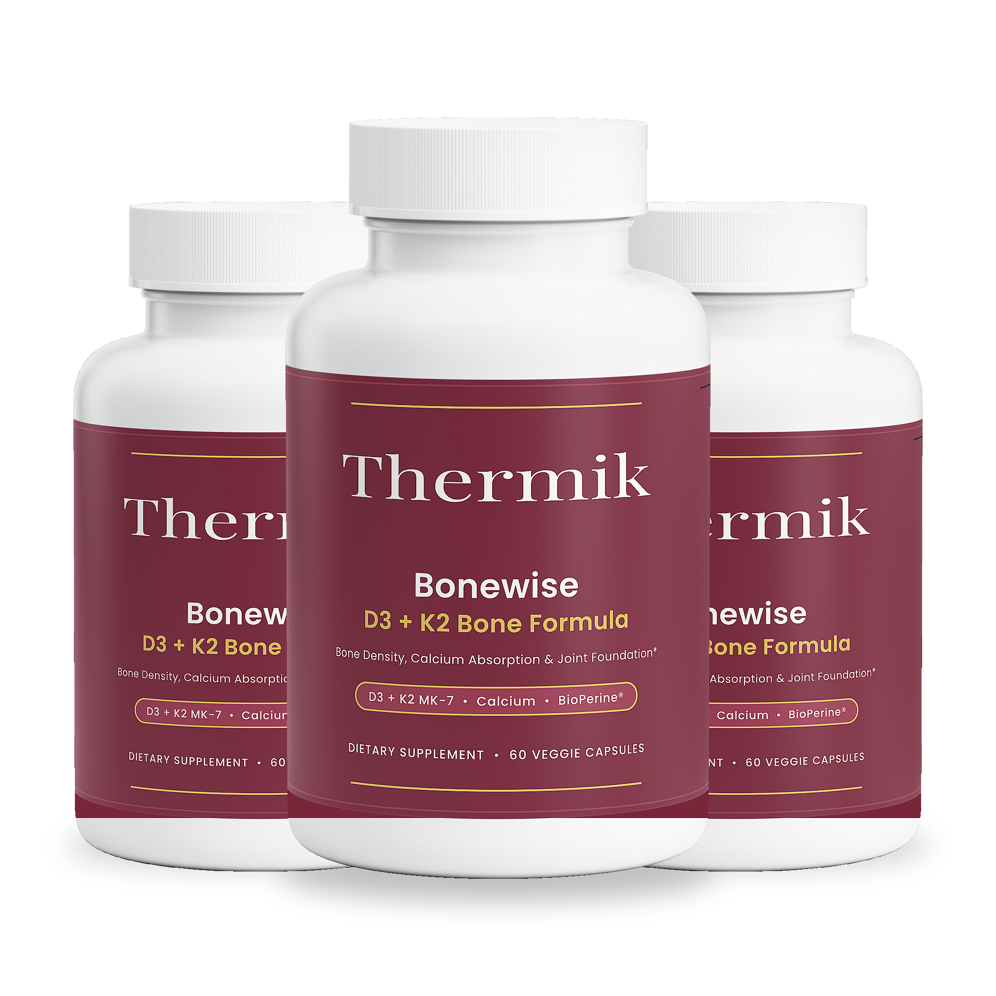 Thermik's BoneWise D3 + K2 Formula - 3 Bottles