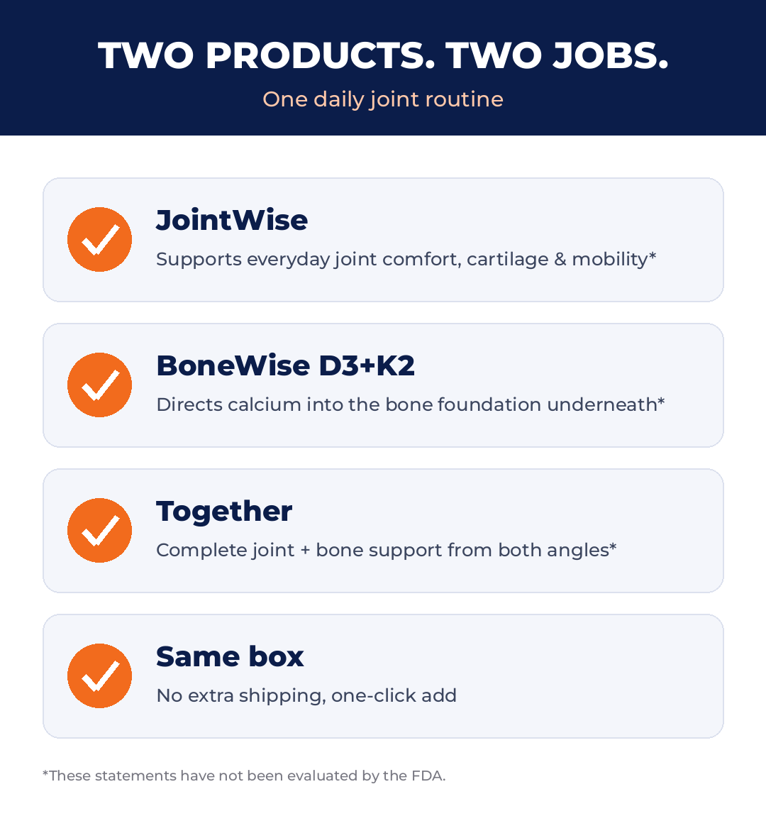 Two Products. Two Jobs. One daily joint routine.